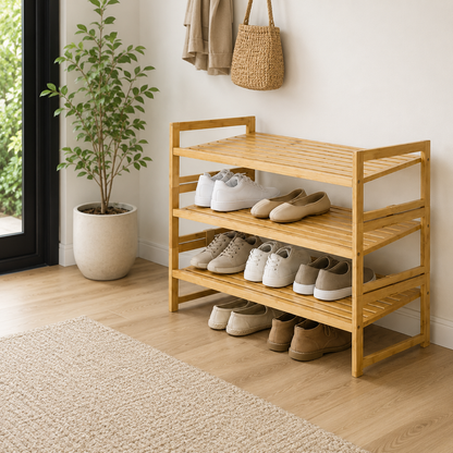 3-Tier Bamboo Shoe Storage Rack