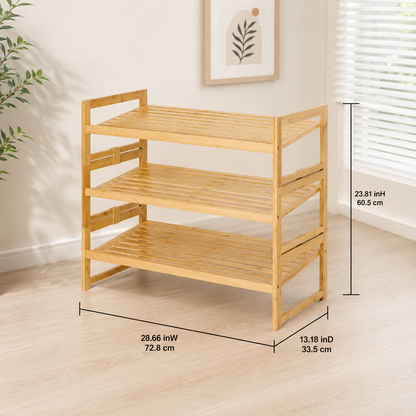 3-Tier Bamboo Shoe Storage Rack