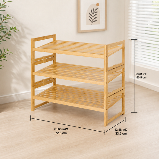3-Tier Bamboo Shoe Storage Rack