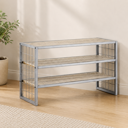 3-Tier Farmhouse Wooden Shoe Storage Rack
