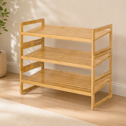 3-Tier Bamboo Shoe Storage Rack