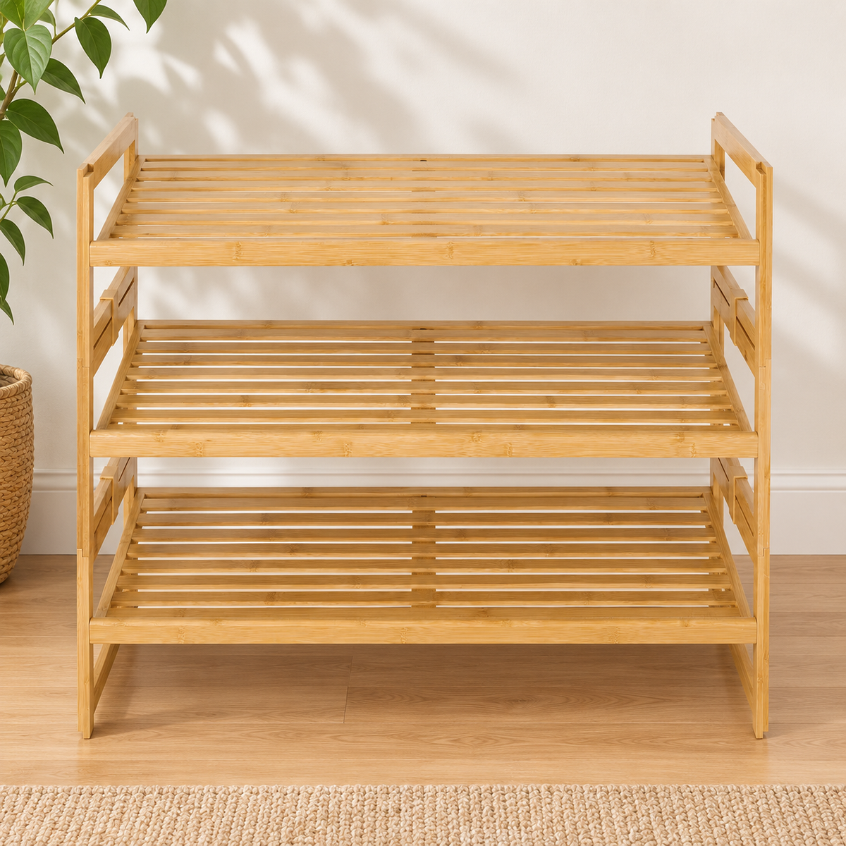 3-Tier Bamboo Shoe Storage Rack