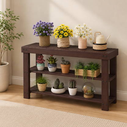 3-Tier Bamboo Shoe Storage Bench