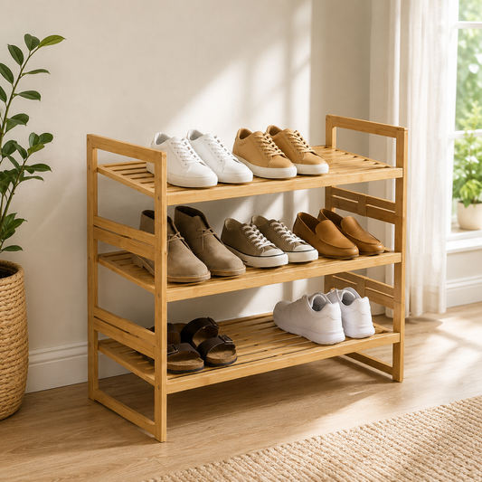 3-Tier Bamboo Shoe Storage Rack
