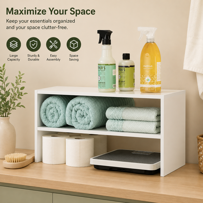 2-Tier Stackable Wooden Shoe Organizer